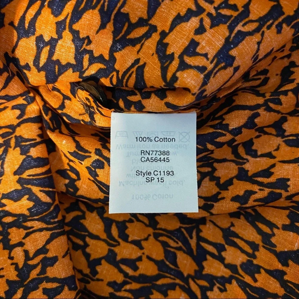 NWT J. Crew Tunic Shirt Top - XS Orange‎ Long Sleeve Blouse